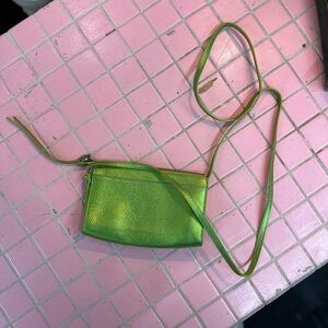 HOBO Lime Green Leather Crossbody Bag